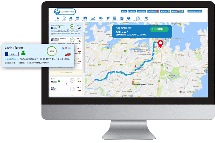 Field Service Software - Real-time job tracking