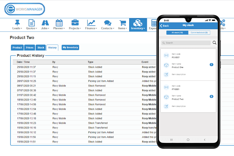 Inventory Management - Product History