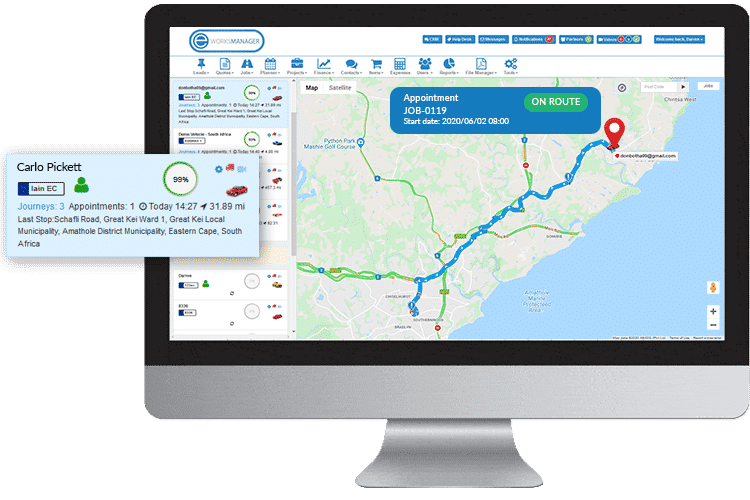 Staff Location Tracking - Track your technicians in the field