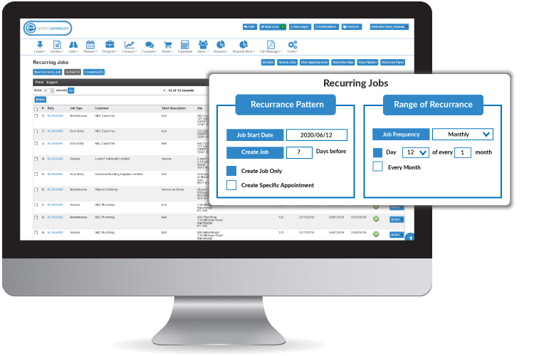 Set up your recurring work based on your service level agreements - Property Maintenance Software