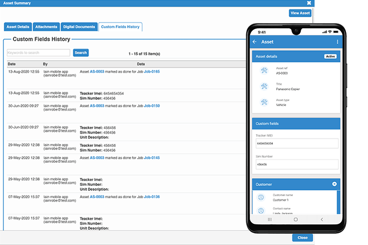 ERP Software - Full Asset History