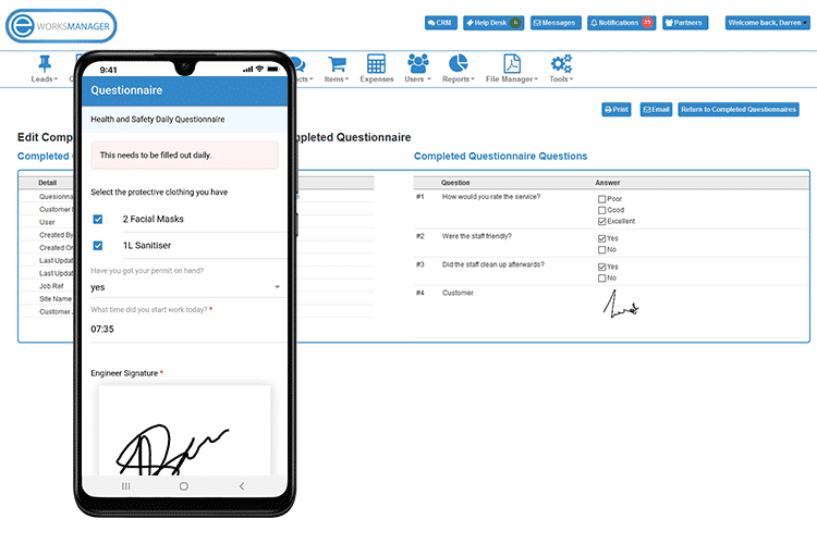 Service Business Software - Digital Questionnaires