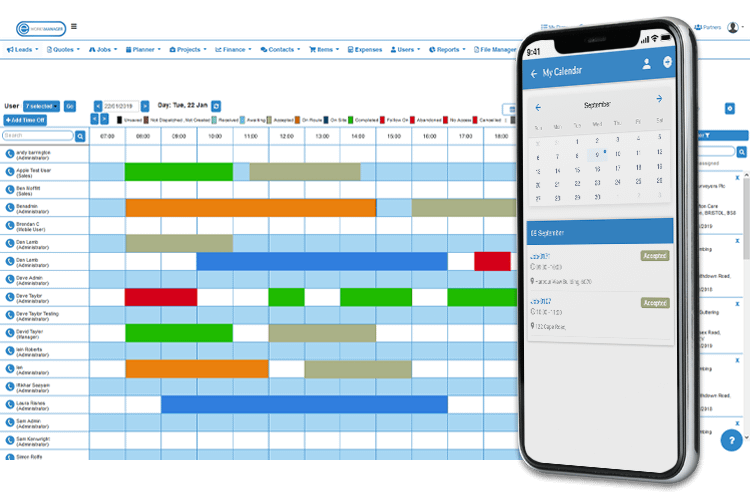 Service Dispatch Software - track and schedule your team with our range of planners