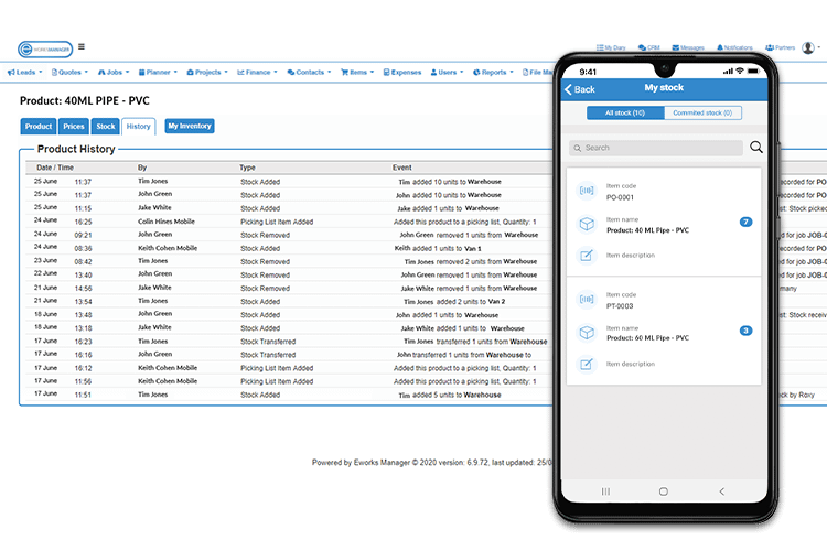 Stock Management Software Product History