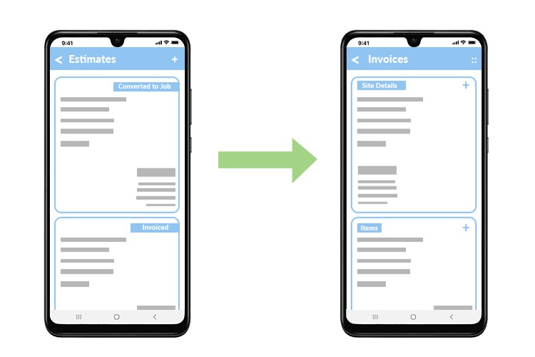 Convert Estimates to Jobs or Invoices