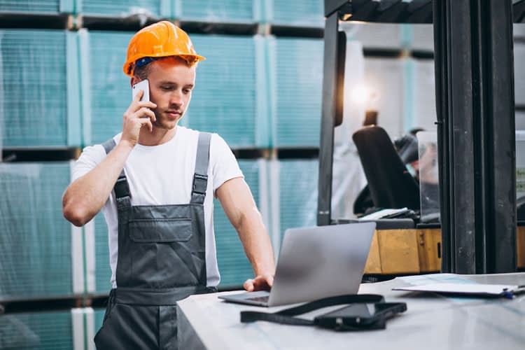 Technician Using SRM Software