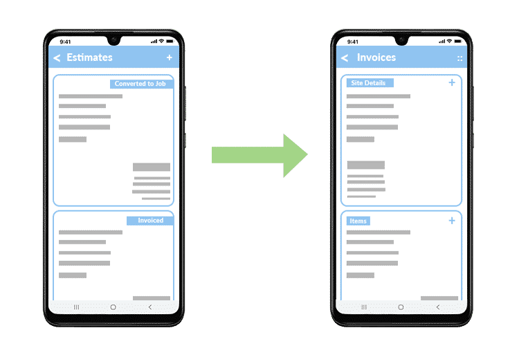 Convert Estimates to Jobs and Invoices