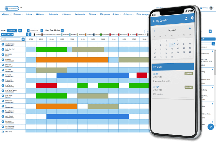 Job Management Software - View Your Schedule and Track Job Progress