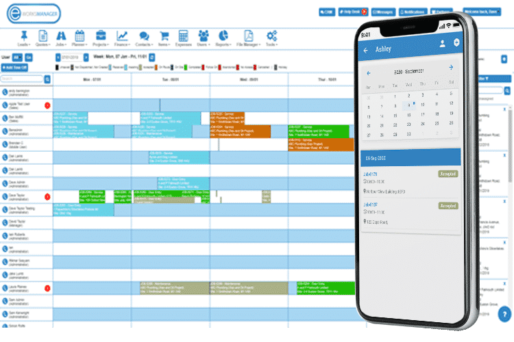 Mobile Job Management Software - View Your Schedule and Track Job Progress