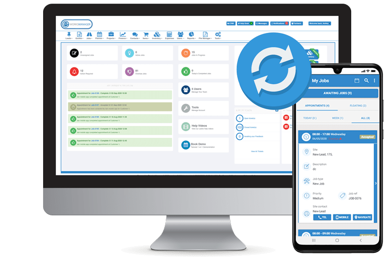 Mobile App Syncs to the System